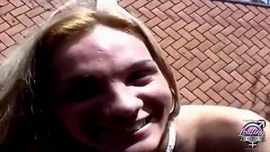 Blonde Larissa Trans pickup on the street and fuck