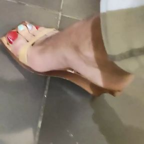 My Feet with Highheels On And Colored Nails