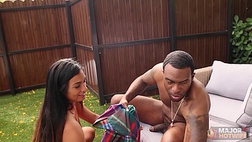 Karina Valentina Busty Hotwife Pool Passion with Rome Major!