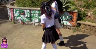 My Rebellious Friend Gets Me to Escape From Class, and We Have Fun Playing Scissors.