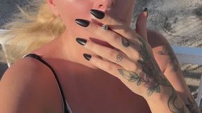 Anna Rain Smokes Her Fat Cigarette & Litters Like a Naughty Slut Outdoors