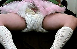 Diapered sissy beerwench locked in chastity