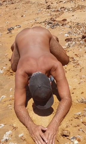 Ladysilva on all fours wanting cock in her hot ass on the beach