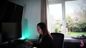 Reluctant Handjob At The Office