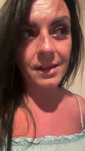 Soft Blue Dress, No Bra - Natural Tease in the Light