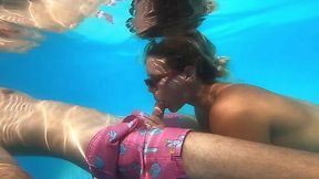 Hot amateur blonde has fun with her horny boyfriend in poolside sex