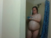taking a hot shower and showing my hole