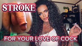 STROKE FOR YOUR LOVE OF COCK - MistressRavenFD makes you stroke to gay humiliation and  images of Her body and cock