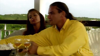 Tera Patrick joins a lustful blonde and another woman in a wild outdoor-to-bedroom threesome with Evan Stone