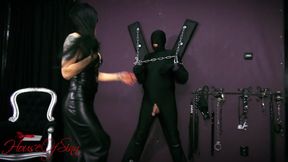 Milking and Handjob humiliation:  Cock dry milking test with  Mistress Kennya