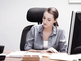 Sexually excited secretary is cheating on her husband whilst at work, 'because it feels so gripping