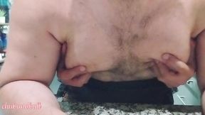 Enjoying the boobs of the cow