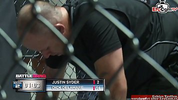 Skinny Turkish brunette teen fucks in a boxing ring