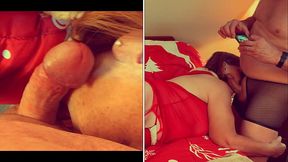 Granny Carmen&rsquo_s Christmas Sucking, Diddling &amp_ 2 Position Fucking Orgasms