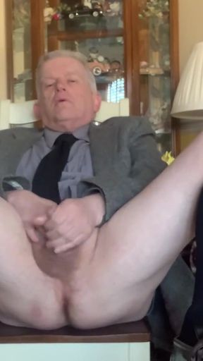 Daddy stripping off pants and briefs to masturbate   Clip 1