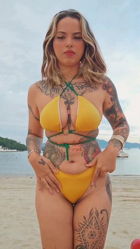 Tattooed latina with big tits goes amateur