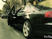 Beautiful chauffeur gets lured into a pussy licking, lascivious wild ride