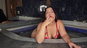 SMOKING IN THE JACUZZI WHILE YOU HAVE MY BODY