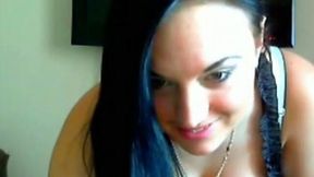 Sensational exotic brunette babe on webcam flashing her huge breasts