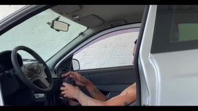 Cumming in the Car, Just as the Garbageman Passes by on the Street