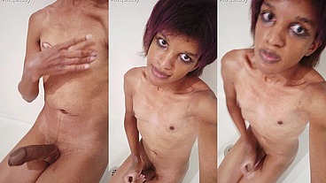 Castrated Trans Girly Gets Messy in Shower