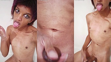 Castrated Trans Girly Gets Messy in Shower