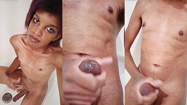 Castrated Trans Girly Gets Messy in Shower