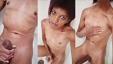 Castrated Trans Girly Gets Messy in Shower
