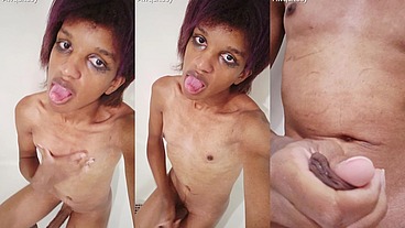 Castrated Trans Girly Gets Messy in Shower