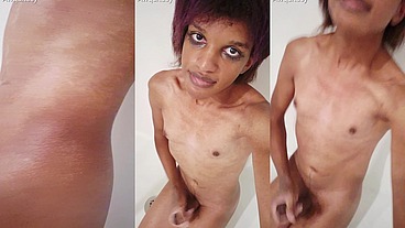 Castrated Trans Girly Gets Messy in Shower