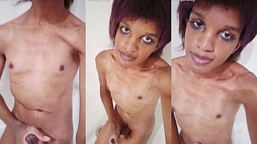 Castrated Trans Girly Gets Messy in Shower