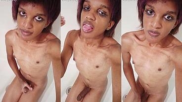Castrated Trans Girly Gets Messy in Shower