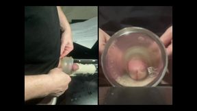 pissing in a fleshlight helped by a friend pov