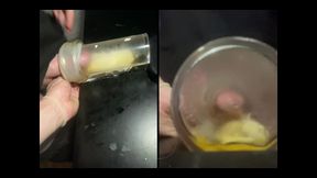 pissing in a fleshlight helped by a friend pov