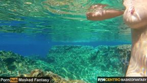 Alluring MILF's Underwater Adventure: Nude Swimming in the Sea