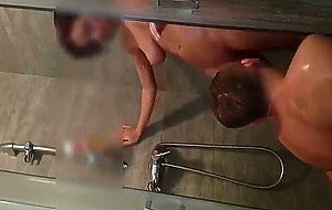 Wild girlfriend kneels down and sucks a cock in the sho