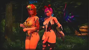Hot Shemale Fairy Fucks Amazon in the Forest - 3D Animated Cartoon Futanari Sex