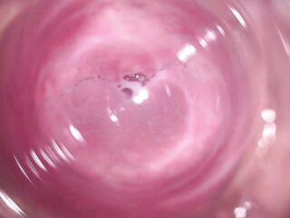Camera deep inside Mia's teen creamy twat