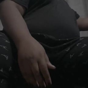 BBW Trans Comfortably Stroking Her Big Black Cock