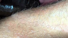 Big-titted BBW swallows black cock and gets creampie twice