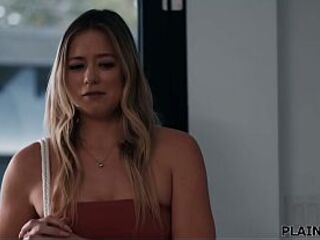 Micky Mod and Ravyn Alexa get their stepdaughters teen gf Lana Smalls to pee ifo 'em when River Lynn walks in.The stepparents convince her to join