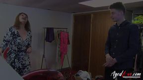 Lady Ava, the busty granny, receives rough hardcore pounding and fingering