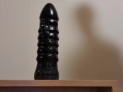 Lad stretches his ass with extra large dildo anal gaping
