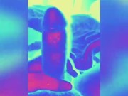 Psychedelic masturbation hug cock cumshot wow