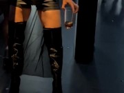 The 'Wild Corner' in HI Ibiza! Hot babe showing her big boob's in public club