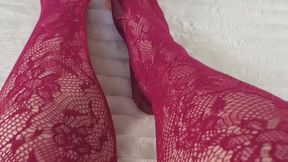 Red fishnets and toy