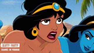 Aladdin and Princess Jasmine make Shameful Wishes to the Genie. Cartoon. Animated Porn Parody.