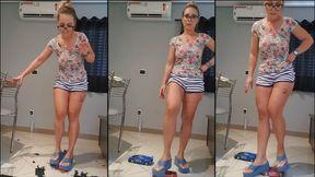 CRUEL AUNT DESTROYS BY STEPPING ON THE CARS.