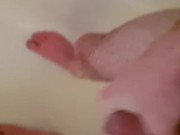 Jerked off in shower till I cum, while my gf was on phone talking to her bestfriend