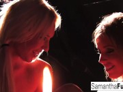 Samantha Saint and Victoria White Play With Candle Wax